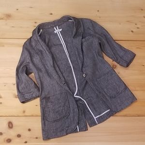 Anthropologie: Lark & Wolff gray linen blazer, szS